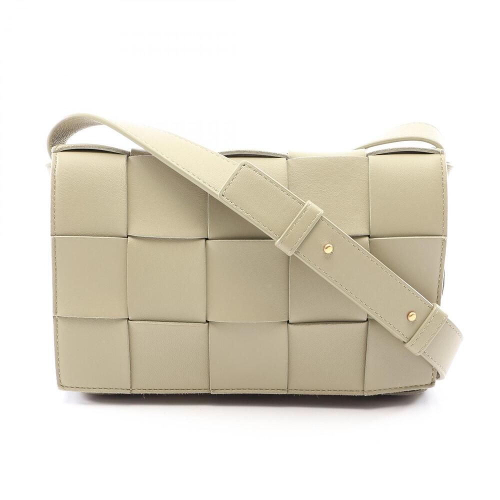 Bottega Veneta Cassette Intrecciato Shoulder Bag Leather Khaki Green